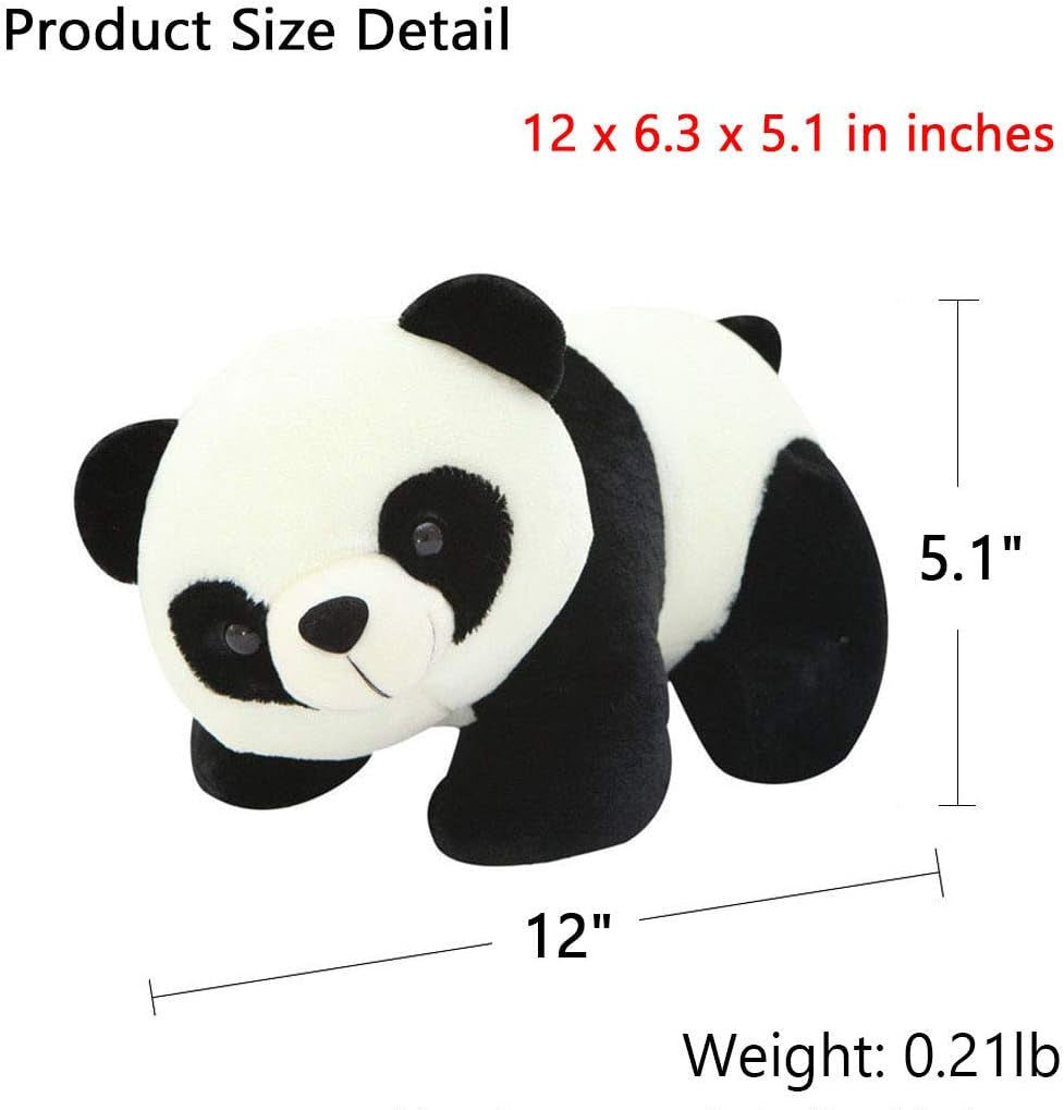 Stuffed Panda Animal Plush Toys 12 Inches Animal Stuffed Plushies Super Soft Cute Cuddly Pillow Cushion Stuff Dolls Birthday Xmas Gifts for Children Kids Boys Girls Room Decor Bedtime, 12Inches