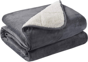 10Lb Soft Sherpa Weighted Throw Blanket, Reversible Soft Fuzzy Fleece Weighted Throw for Teens & Adults, 50X60 for Couch and Bed Use, Luxury Dual-Sided Comfort, Charcoal Gray